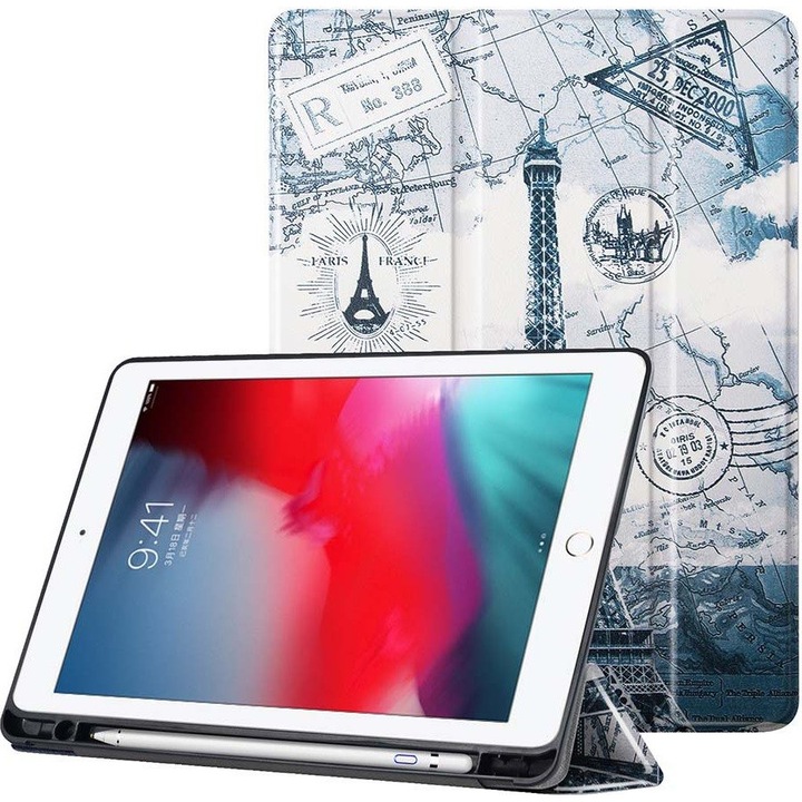 Husa tableta Sonique Smartcase Slim, protectie antisoc, suport reglabil, neagra, pentru iPad Air 3rd Gen 2019 / iPad Pro 2017 10.5
