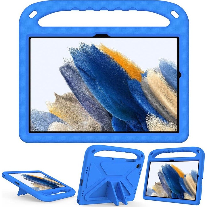 Husa tableta Sonique Jazzy Kidsafe, antisoc, anti-alunecare, albastra, cu suport, pentru Samsung Galaxy Tab A9+ 11
