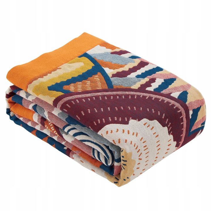 Cuvertura BOHO, 150x200cm, multicolor, din bumbac