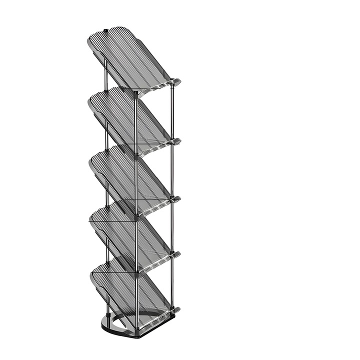 Cipősszekrény, döntött kialakítás, helytakarékos, világosszürke, 30x45cm