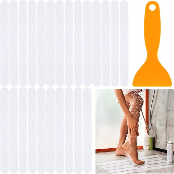 Set autocolante antiderapante pentru cada si dus 29 bucati cu racleta