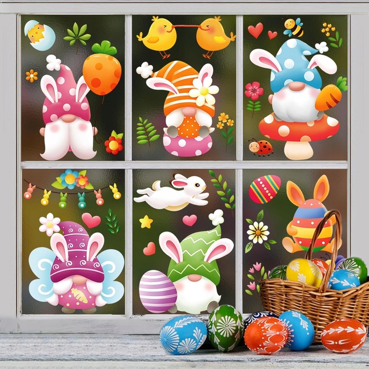 Set stickere decorative feronerie, 9 foi, 30x20cm, multicolor, reutilizabile