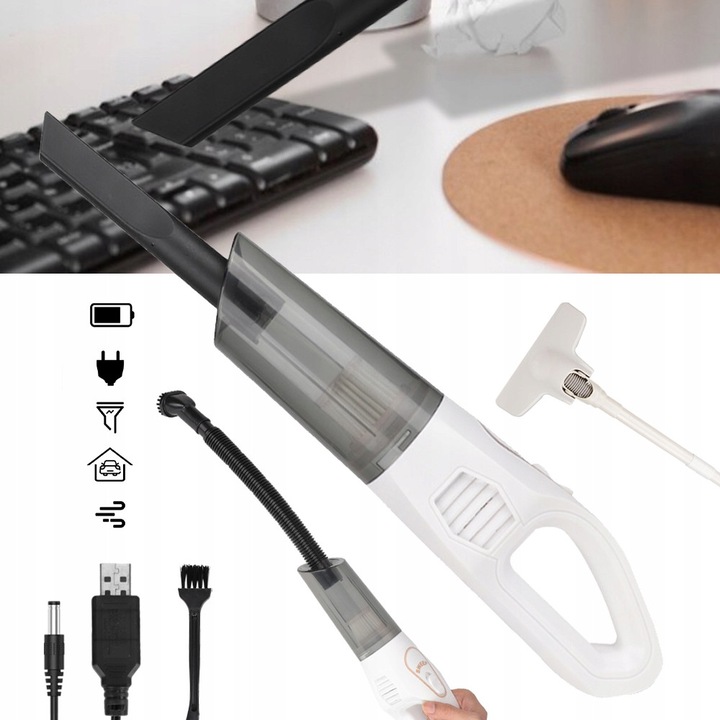 Vezeték nélküli porszívó, 120W, HEPA szűrőrendszer, fehér, teljes tartozékkészlet