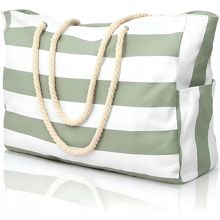 Torba plaja Oscaurt XXL, impermeabila, multicolor, 53x37x18cm, pentru intreaga familie