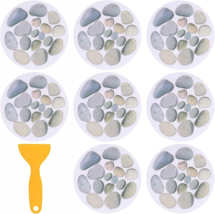 Set autocolante antiderapante pentru cada si dus, 8 bucati, 15cm