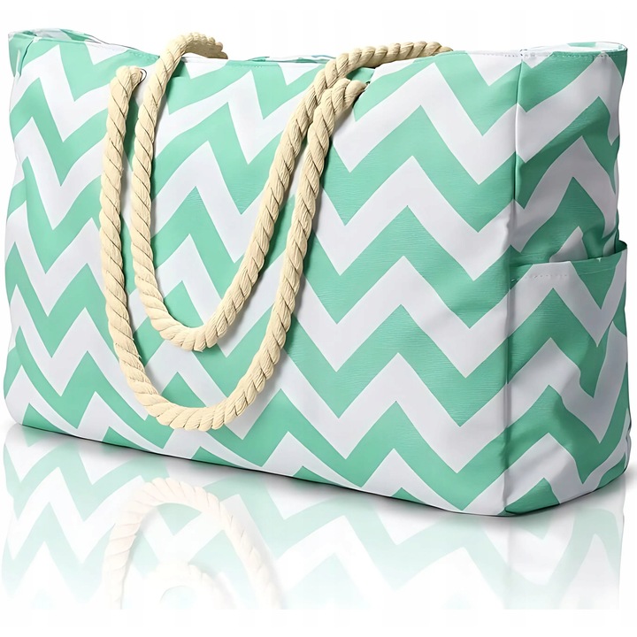 Geanta plaja Oscaurt XXL, impermeabila, multicolor, 53x37x18cm, pentru intreaga familie