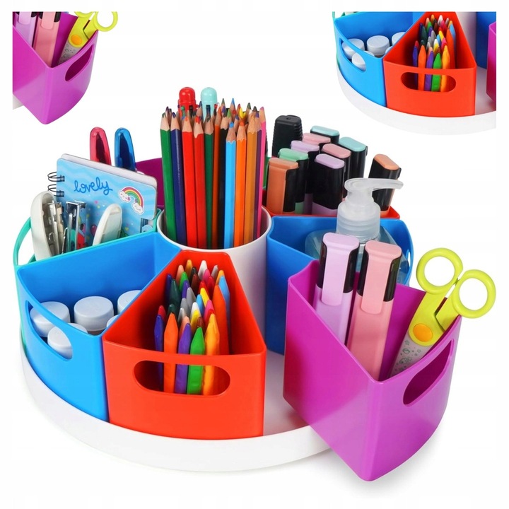 Organizator birou multifunctional, 2 sertare, design elegant, multicolor