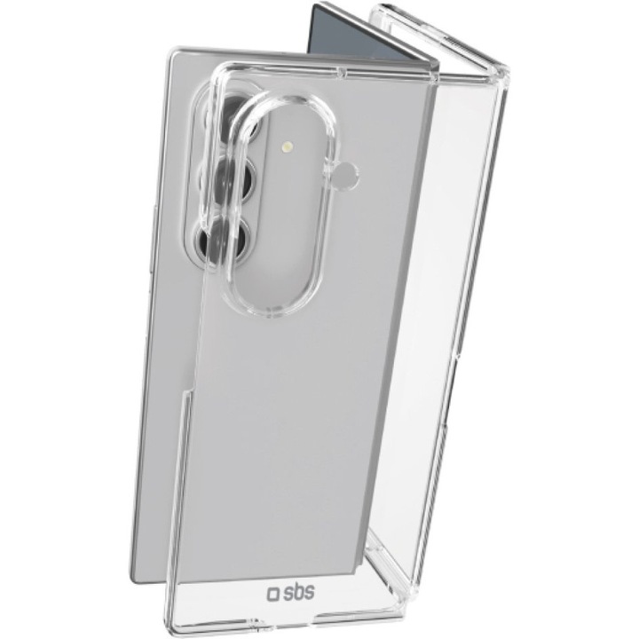 Husa telefon, SBS, Hybrid Case pentru Samsung Z Fold 7, transparenta, compatibila cu incarcarea wireless