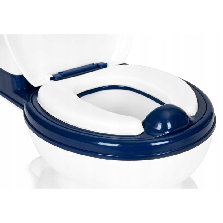 Nocnik Ecotoys, alb, cu capac si perie, design realist, stabilitate ridicata