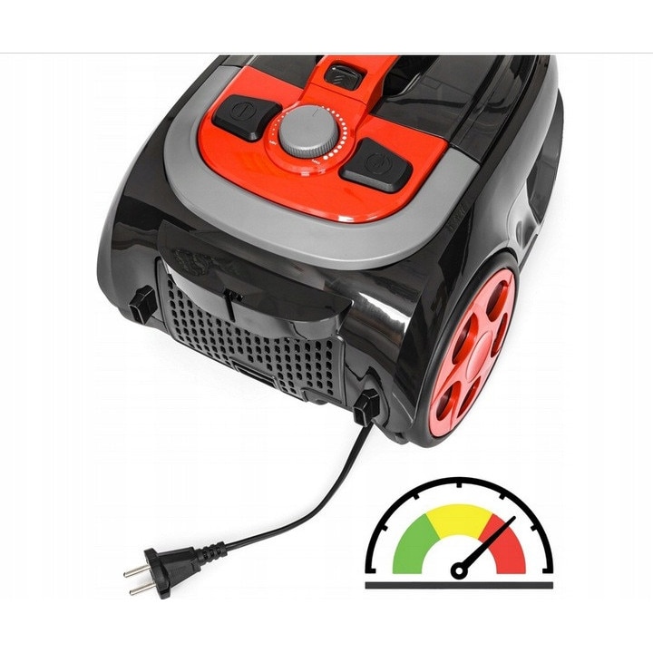 Aspirator ciclonic Lehmann 4000W, fara sac, 2.5L, cu turbosa, negru