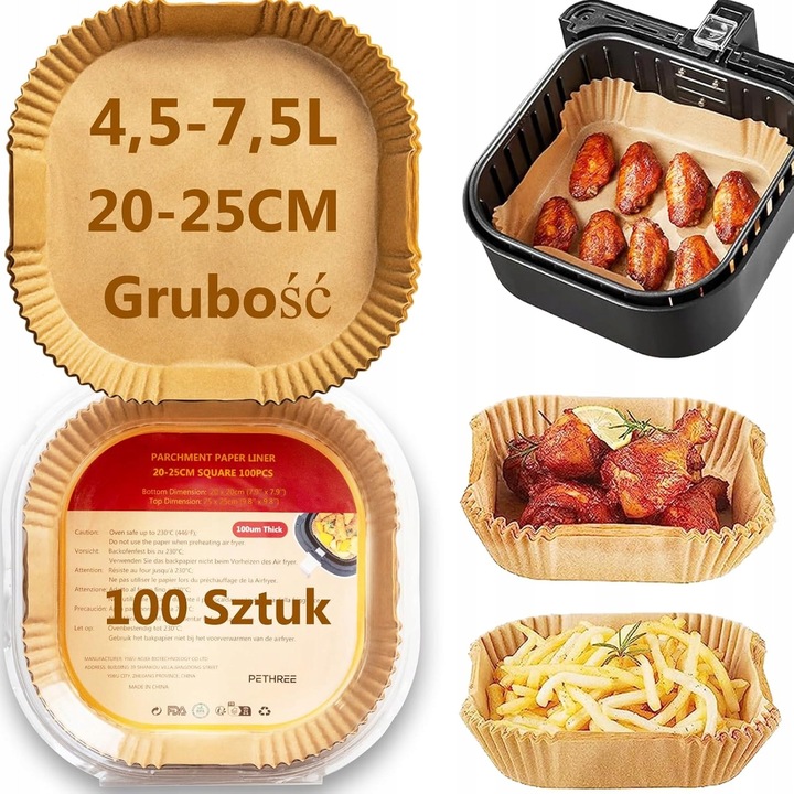 Hartie de copt pentru friteuze fara ulei, 25cm, rezistenta la temperaturi, set 100 bucati