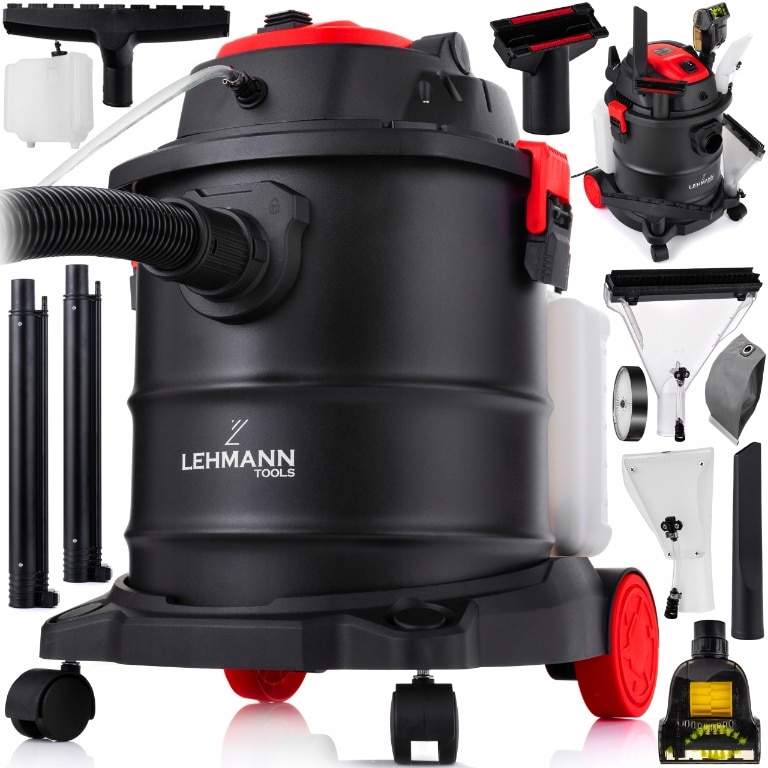 Aspirator spalator Lehmann UltraWash, set 6 duze, 2000W, 3L detergent, 20L apa, 38x33x49cm, negru