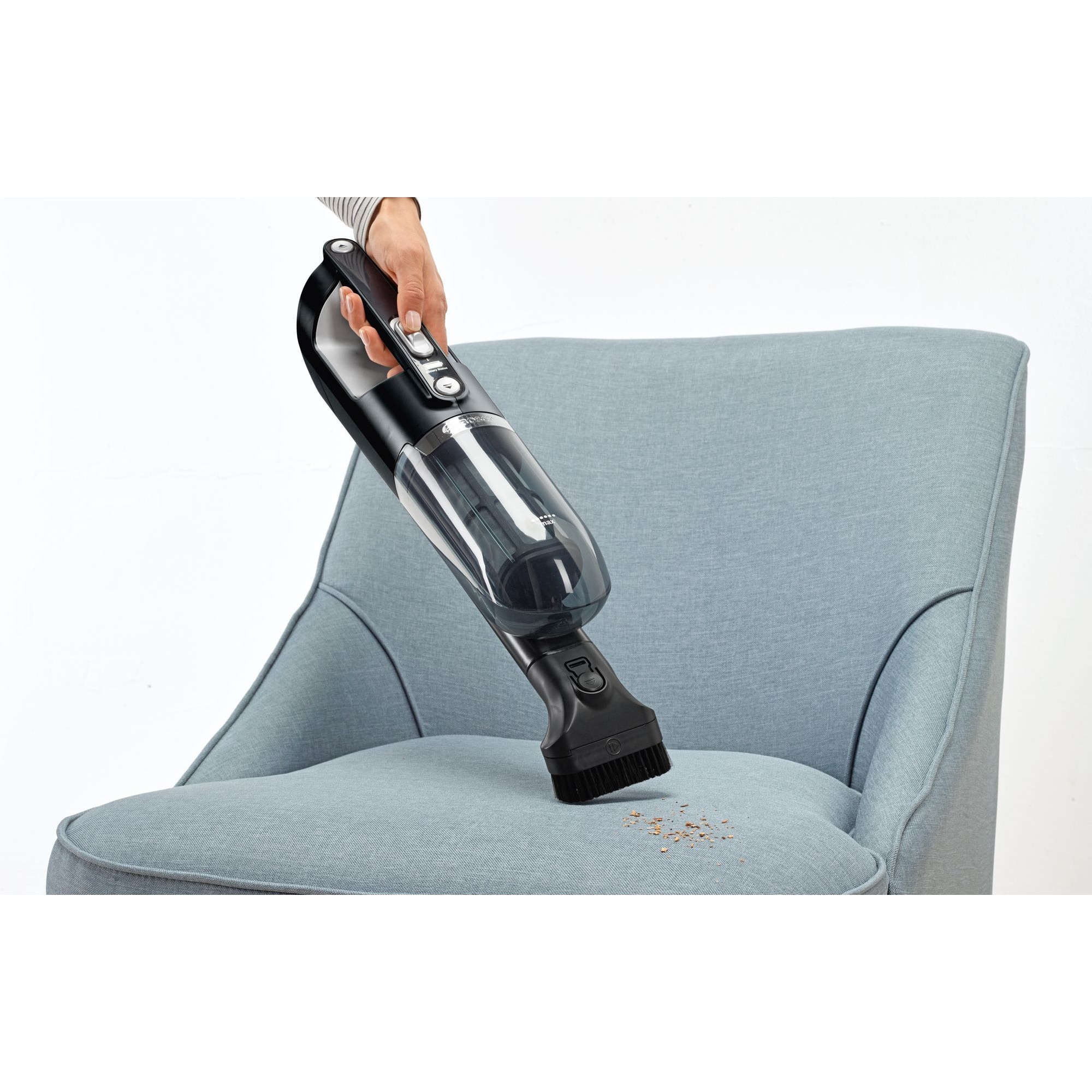 Aspirator vertical fără fir 2 în 1, Bosch, perie electrică, 50 min autonomie, negru, 1150x265x180 mm