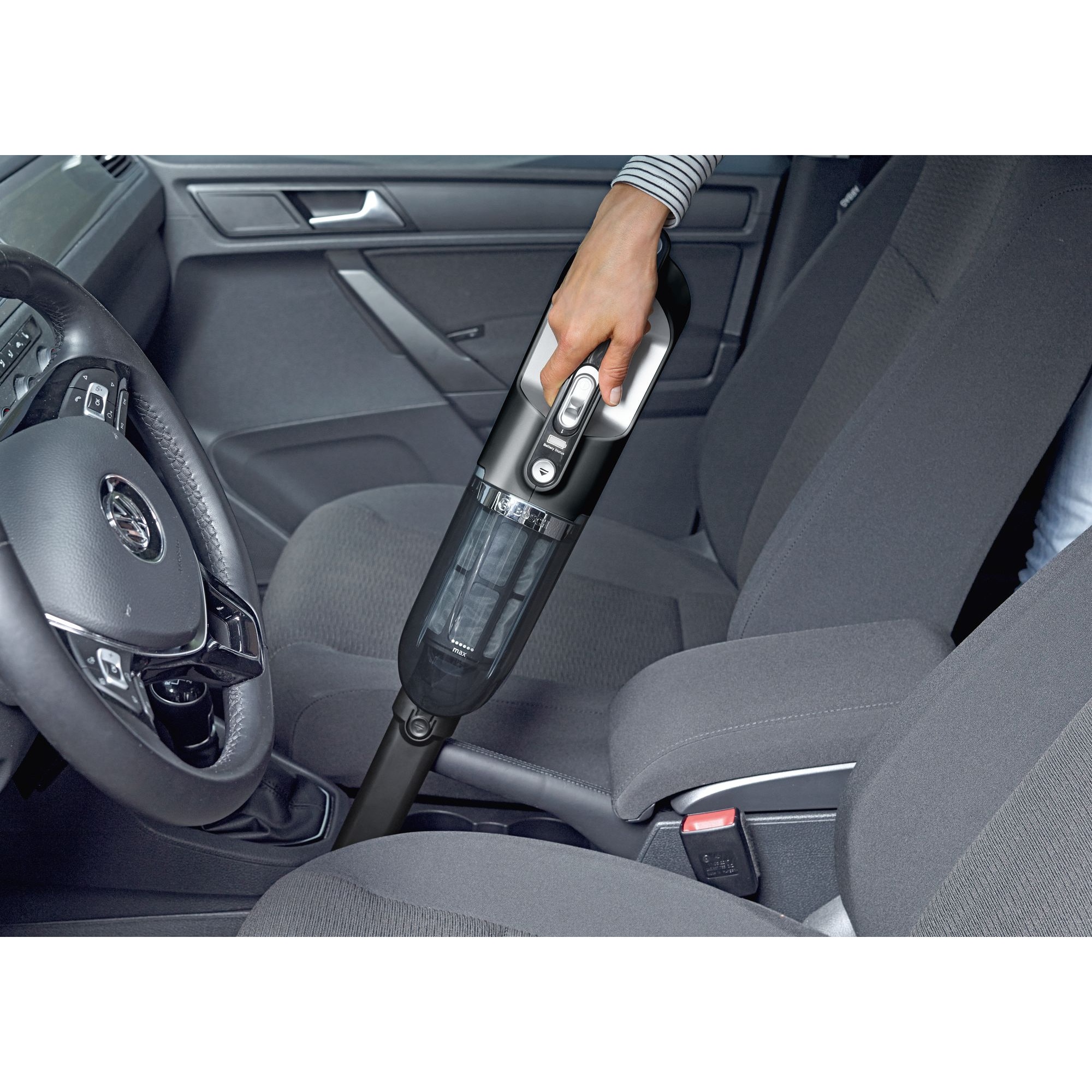 Aspirator vertical fără fir 2 în 1, Bosch, perie electrică, 50 min autonomie, negru, 1150x265x180 mm