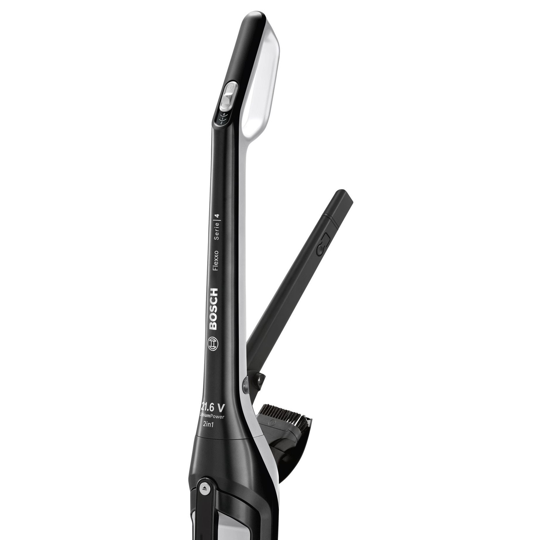 Aspirator vertical fără fir 2 în 1, Bosch, perie electrică, 50 min autonomie, negru, 1150x265x180 mm