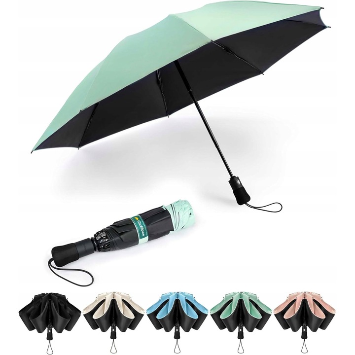 Автоматичен чадър, 97 см, 8 спици, водоустойчив, компактен