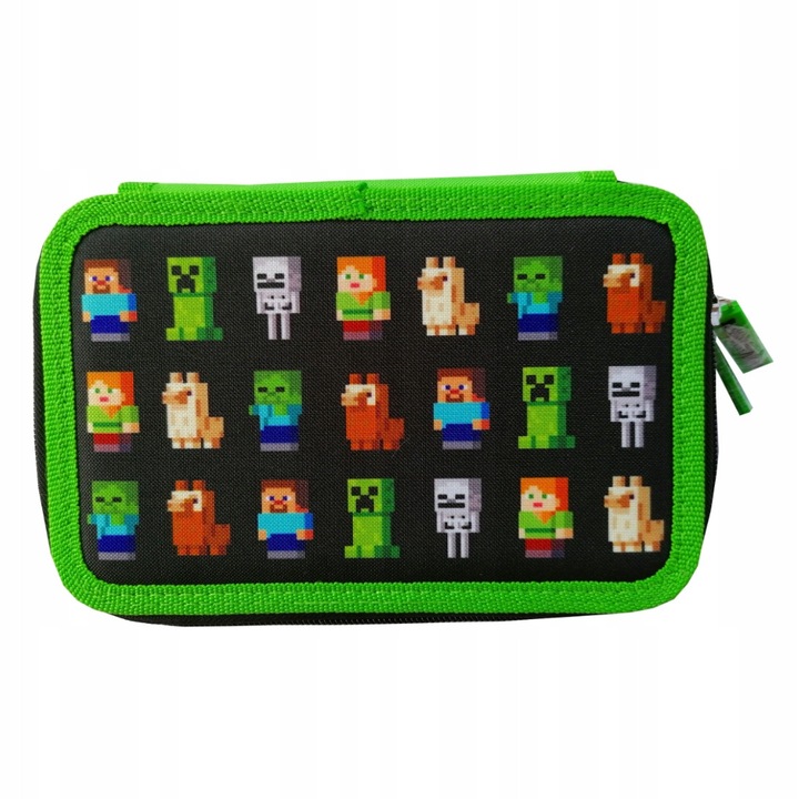 Piornic scolar CoolPack, Minecraft, 2 compartimente, 20x13,5x4cm, verde