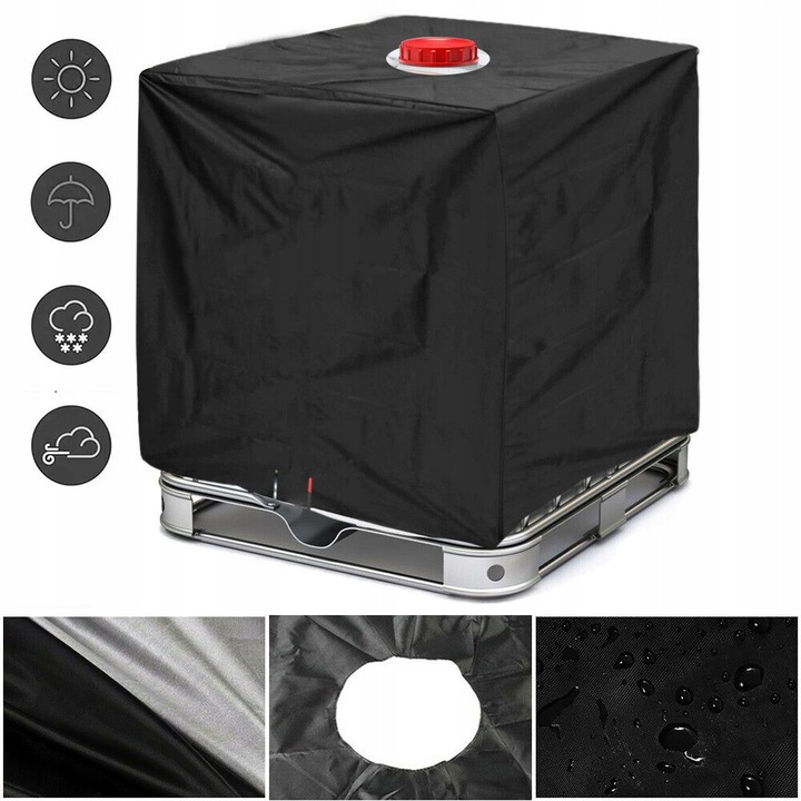 Patura de protectie pentru rezervor MAUZER 1000L, Oxford 210d, impermeabila, 120x100x116cm, negru