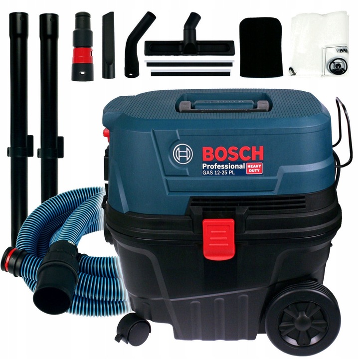Aspirator industrial Bosch GAS 12-25 PL, 1250W, 25L, umed/uscat, sistem auto-curatare