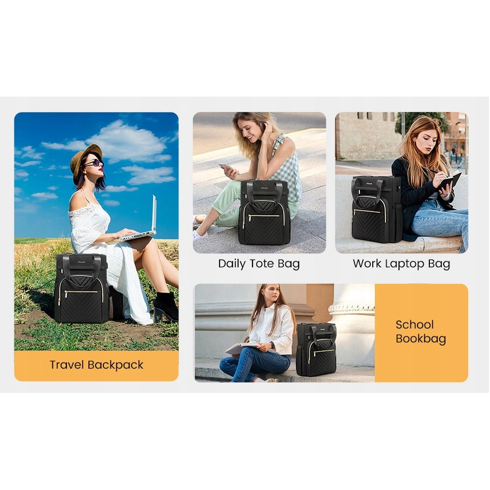 Rucsac laptop LOVEVOOK, 15,6", negru, 33x16x41cm, 22l, cu port USB