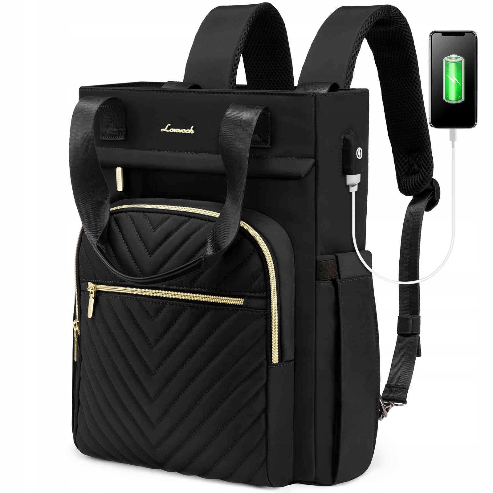 Rucsac laptop LOVEVOOK, 15,6", negru, 33x16x41cm, 22l, cu port USB