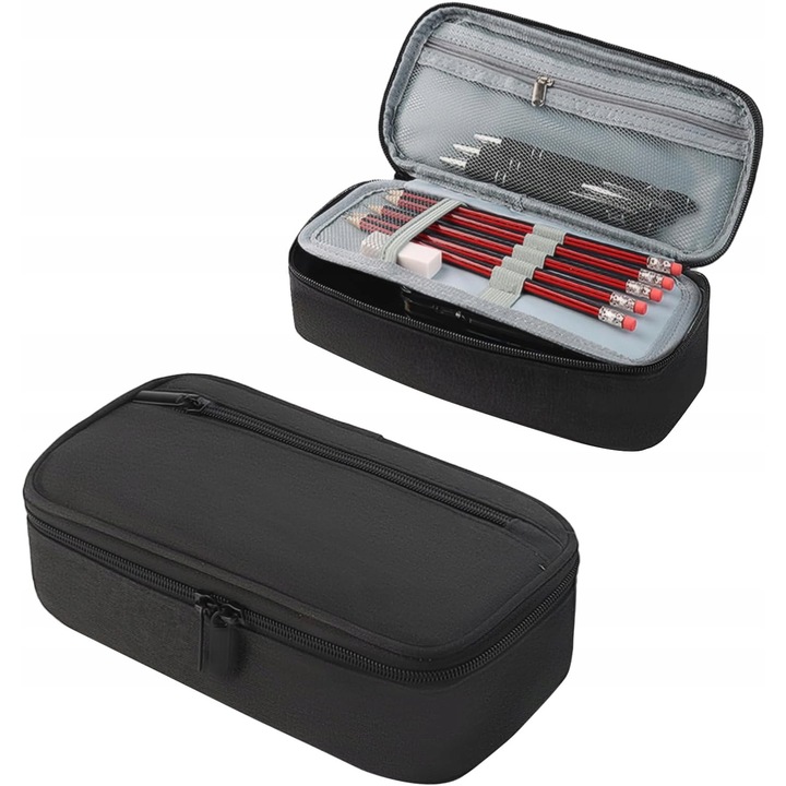 Univerzális tolltartó, 2 rekeszes, bézs kivitel, mérete 23x11x2,5cm