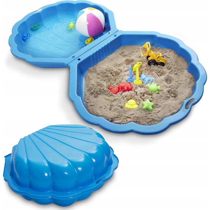 Piscina scoica pentru nisip XL 2in1, Paradiso Toys, albastru, 87x78x18cm, pentru interior si exterior