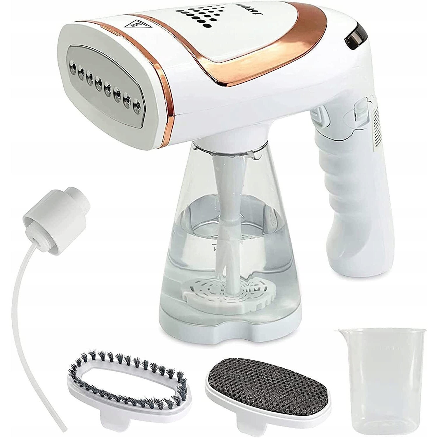 Fier de calcat cu aburi portabil, 1600W, rezervor detasabil 250ml, alb, 9x17x18cm