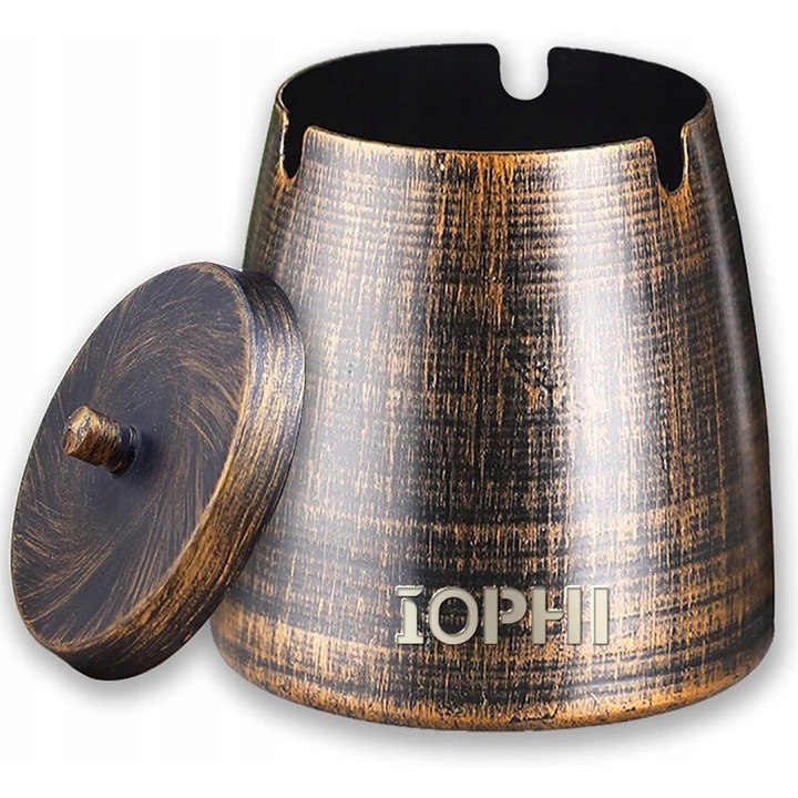 Scrumiera metalica cu capac, Inny, rezistenta la vant, inox