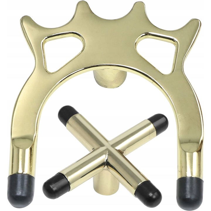 Set 2 suporturi pentru tacuri de biliard sau snooker, metalice, aurii