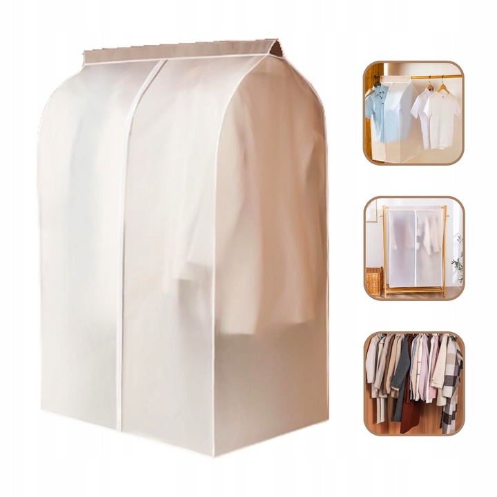 Organizator imbracaminte, 80x50x120cm, protectie impotriva prafului, transparent, set