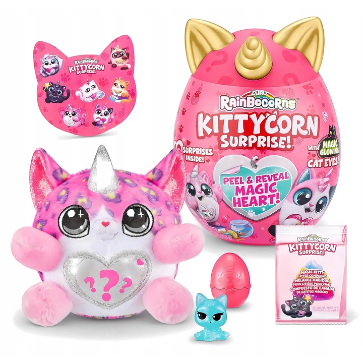 Jucarie de plus Rainbocorns, Kittycorn, multicolor, 11cm