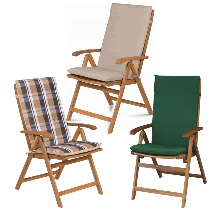 Perne decorative pentru scaune de gradina, 3 modele, poliester 180 g/m, impermeabil, 68x45x4 cm