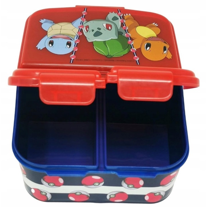 Cutie alimentara pentru pranz, 1400 ml, 3 compartimente, fara BPA, 18x14x7cm, multicolor