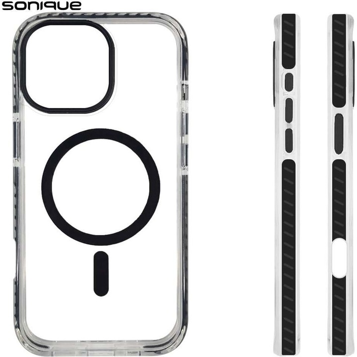 Sonique Theke Magnetic MagHard Pro pentru Apple iPhone 16 Pro Max, rezistent la caderi, protectie impotriva zgarieturilor, negru