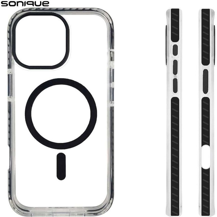 Sonique Theke Magnetic MagHard Pro pentru Apple iPhone 16 Pro, rezistent la caderi, protectie impotriva zgarieturilor, negru