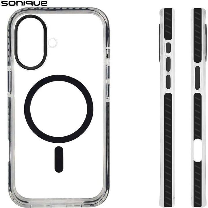 Sonique Theke Magnetic MagHard Pro pentru Apple iPhone 16, Antiderapant, Rezistent la Caderi, Negru