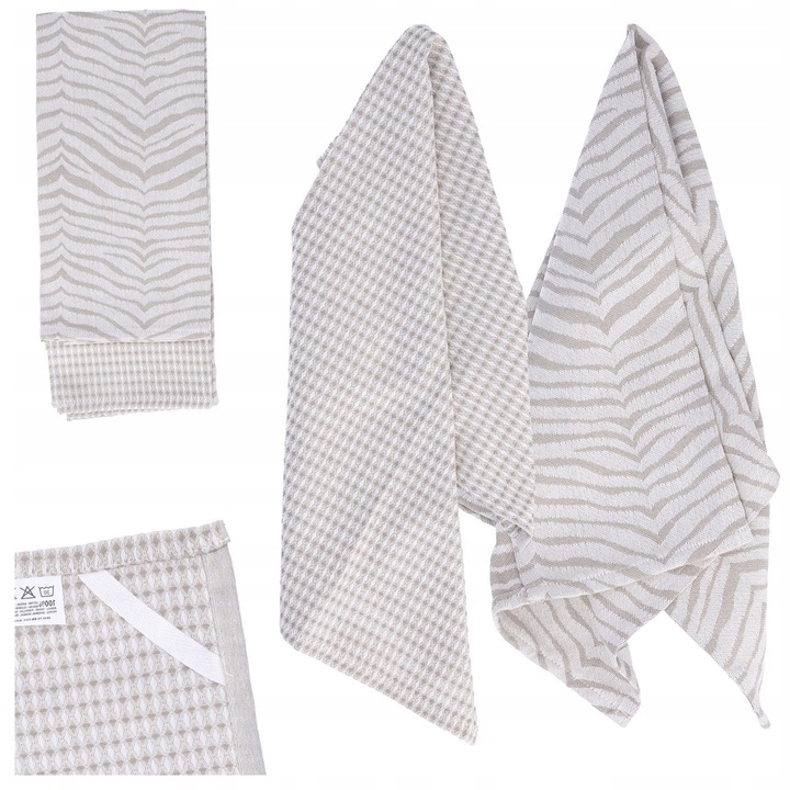 Konyharuha szett, 2 darab, pamut, bézs, 45x70cm