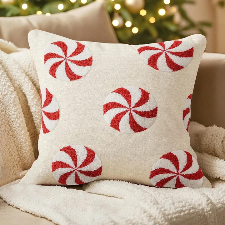 Fata de perna, Inny, 45x45 cm, tematica de Craciun, brodata