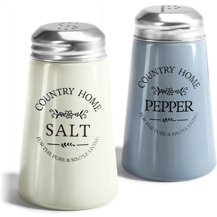 Set rasnite, dozatoare condimente, stil englezesc, sticla, 10x15cm