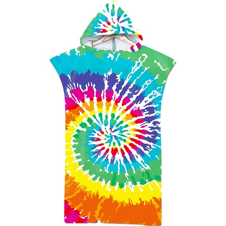 Пончо хавлия с качулка, 75x110 см, микрофибър, идеално за плаж, водни спортове