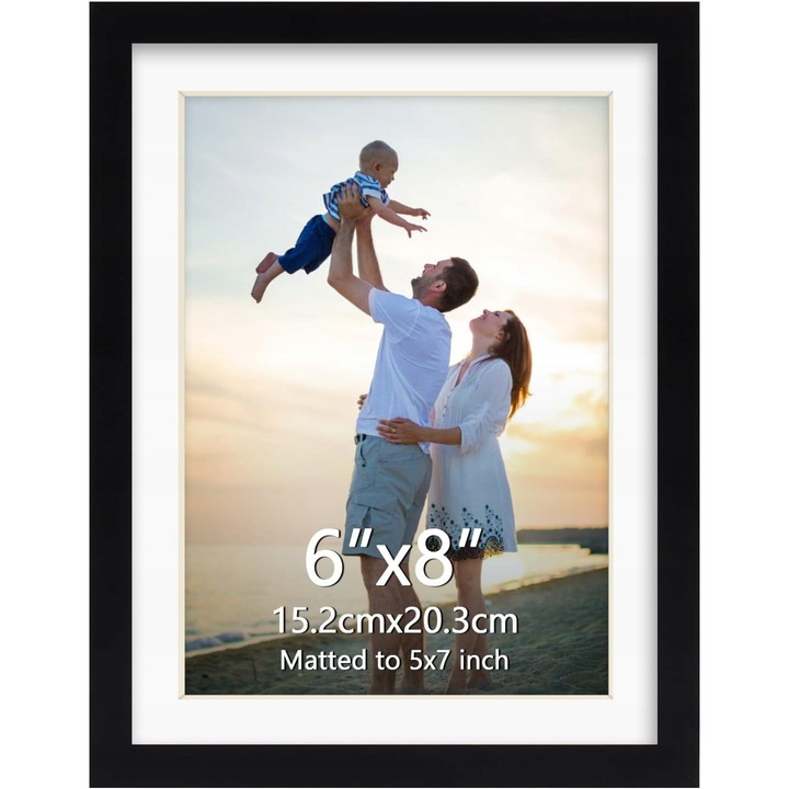 Rama foto set, neagra, PCW si PS, dimensiuni 13x18cm si 15x20cm