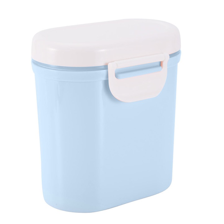 Recipient pentru lapte praf 400ml, material PP, portabil, ermetic, albastru