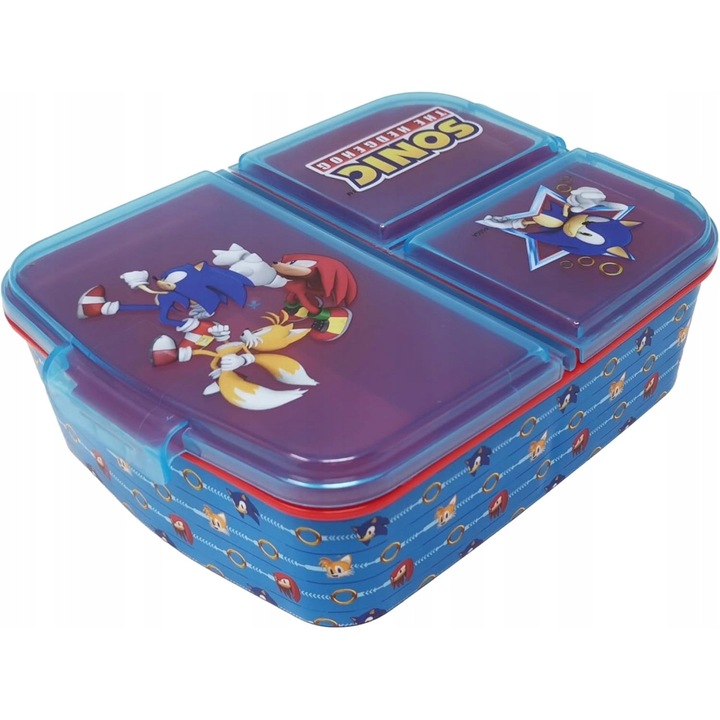 Cutie alimentara pentru pranz, 1400 ml, 3 compartimente, fara BPA, 18x14x7cm, multicolor