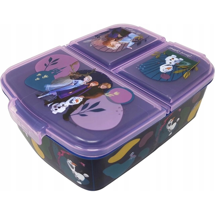 Cutie alimentara Kraina Lodu, 3 przegrody, 18x14x6cm, 150g