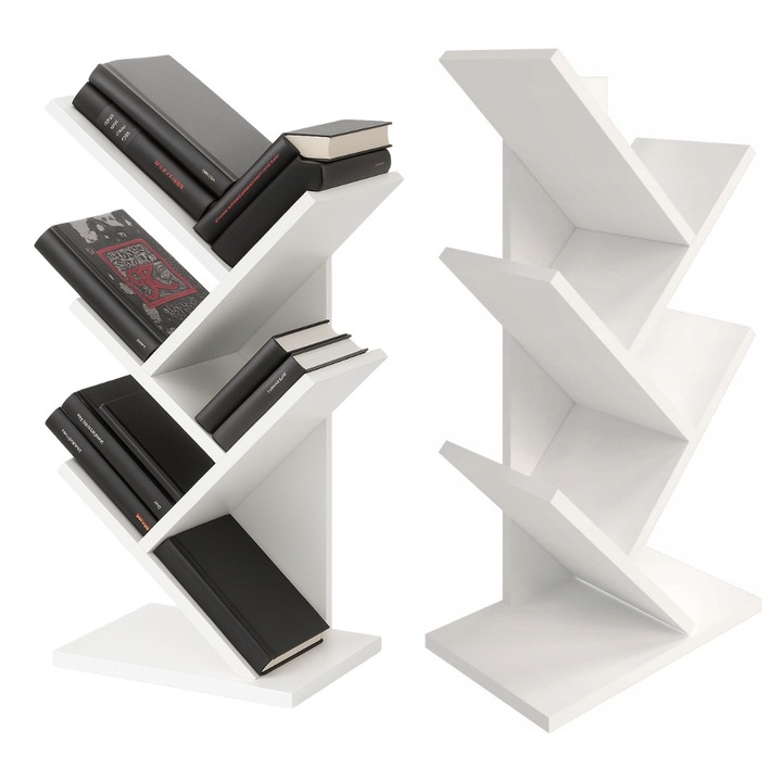 Raft, 5 polite, alb, H65xW40xD19cm