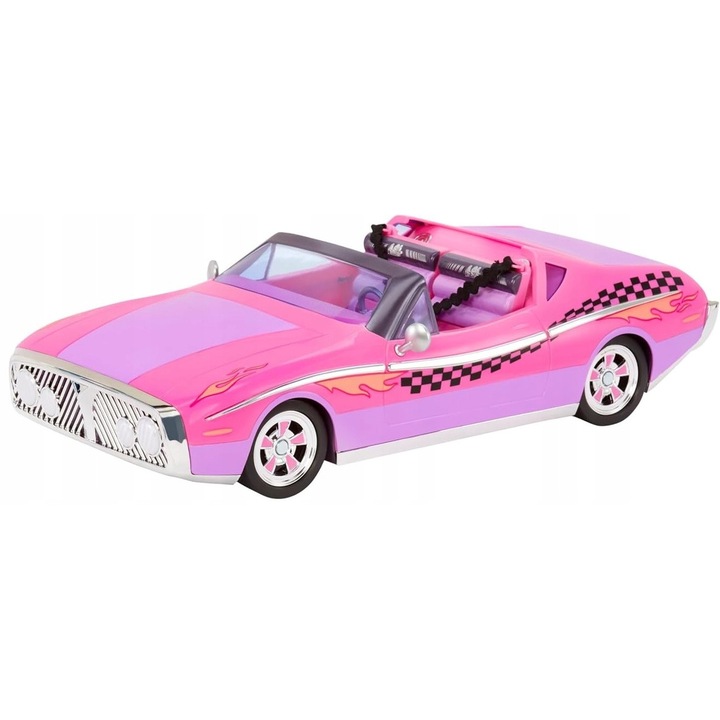 Sportautó, Beeps babával, rózsaszín-lila