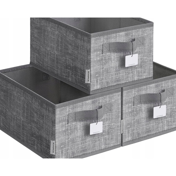 Cutii depozitare, set 3 bucati, pliabile, 30x20x15cm