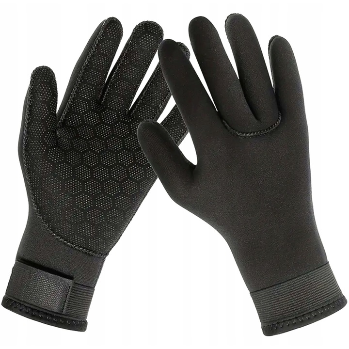 Neoprén kesztyű 3 mm, M, vízi sportokhoz, fekete