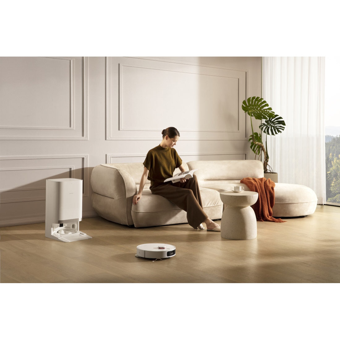 Aspirator robot Xiaomi Vacuum X20+, 6000 Pa, mopare, alb
